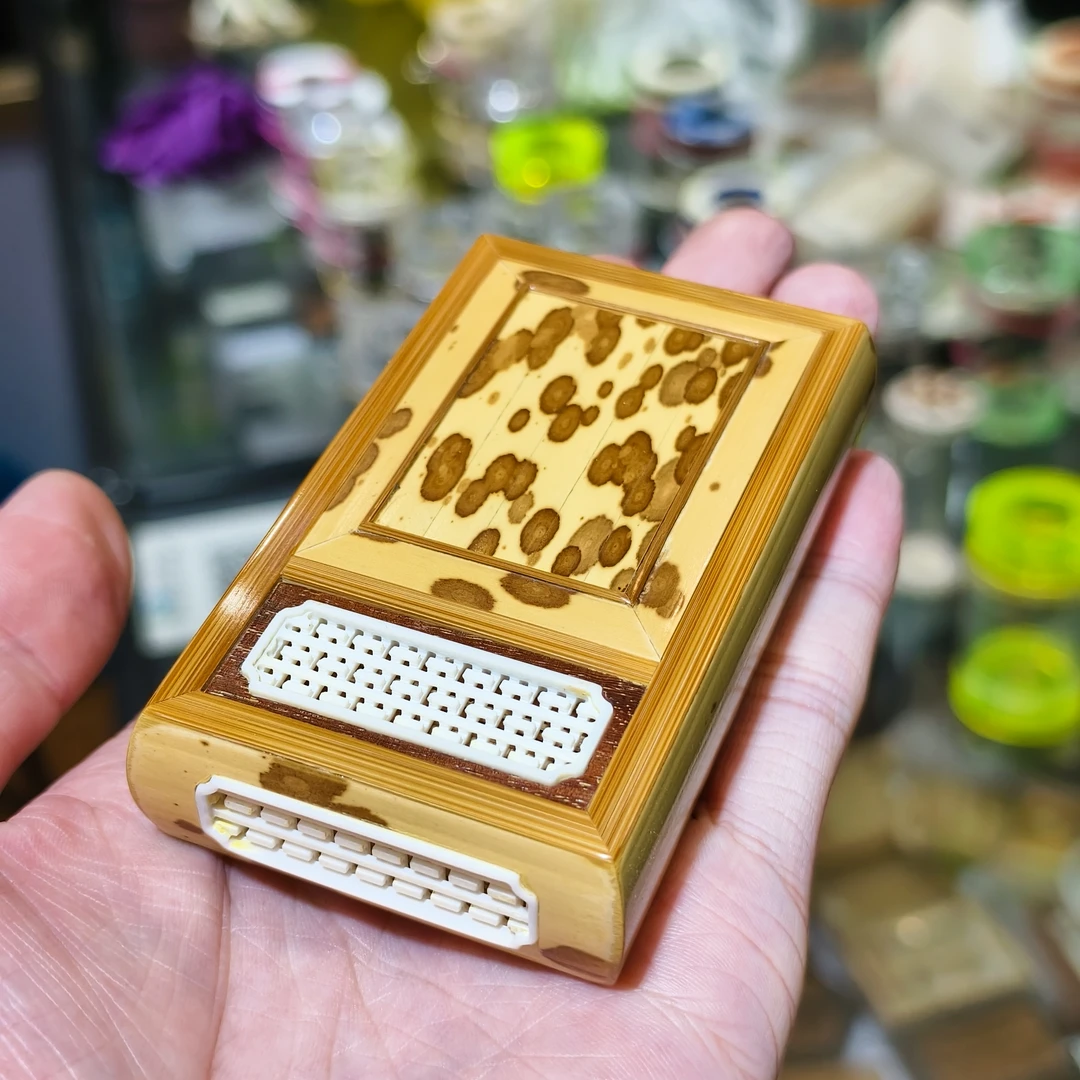 新款海派师傅小顺精制梅妃竹嵌骨窗款黄蛉盒蛉子盒竹蛉虫具鸣虫盒