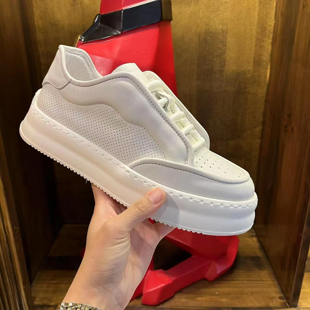 赛蒂斯伦超帅新品外贸男鞋男士真牛皮百搭时尚小白鞋