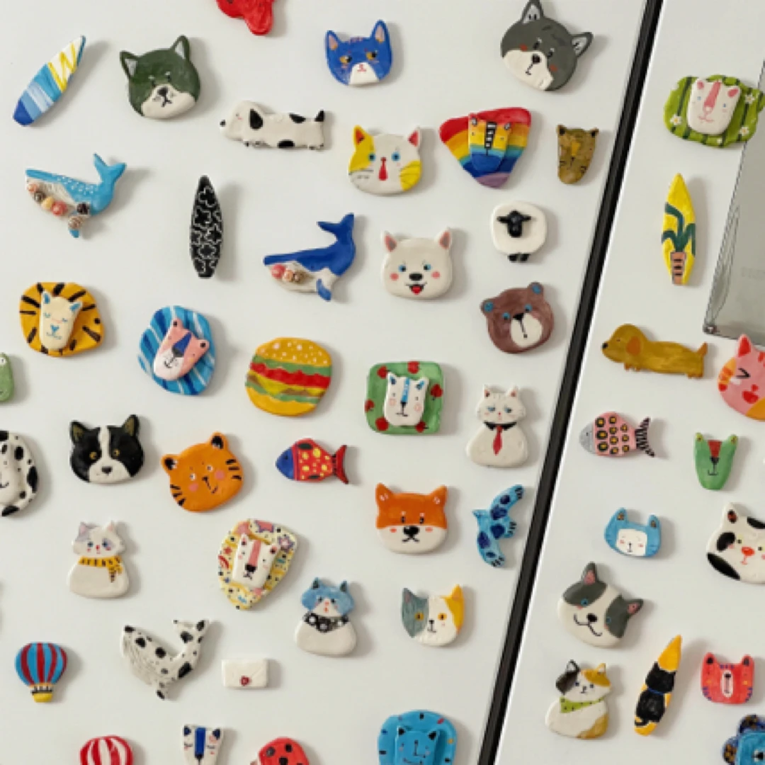 12月新品 ！2025 纯手绘陶瓷工艺个性原创艺术冰箱贴