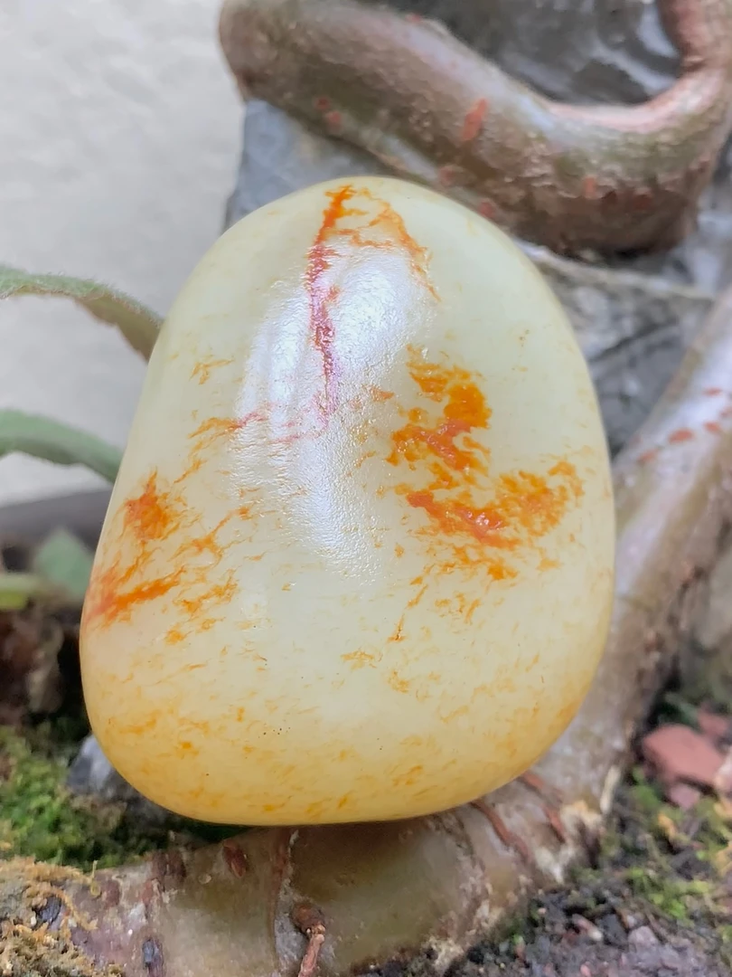 和田玉红皮手把件，112克，52*39*36，货号02322，8268011