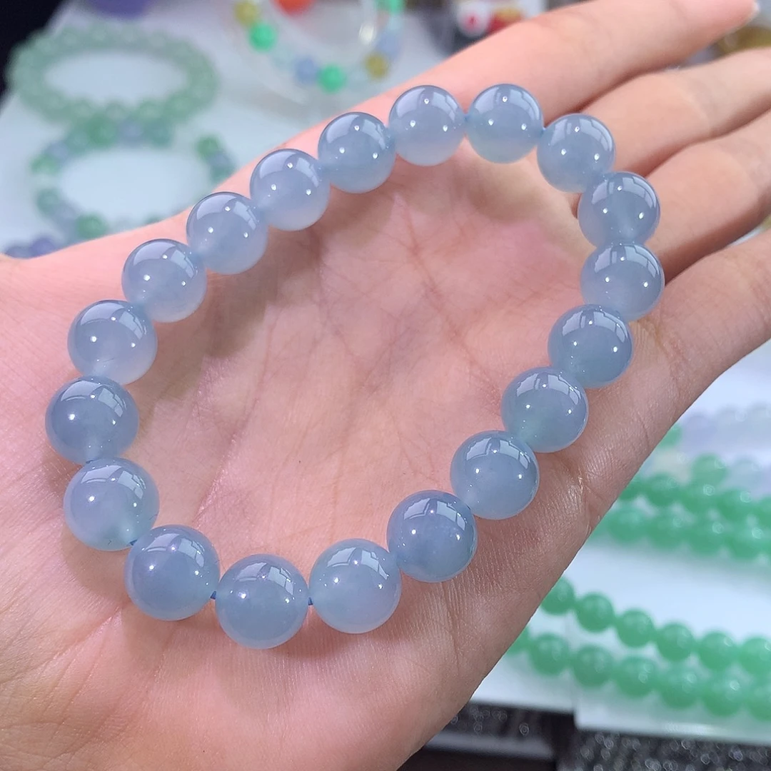未镶嵌手链翡翠天空蓝手串