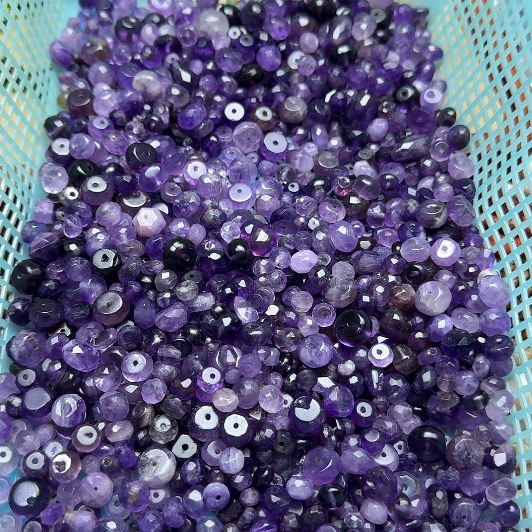 玛瑙/玉髓合金珠宝半成品30颗紫水晶算盘