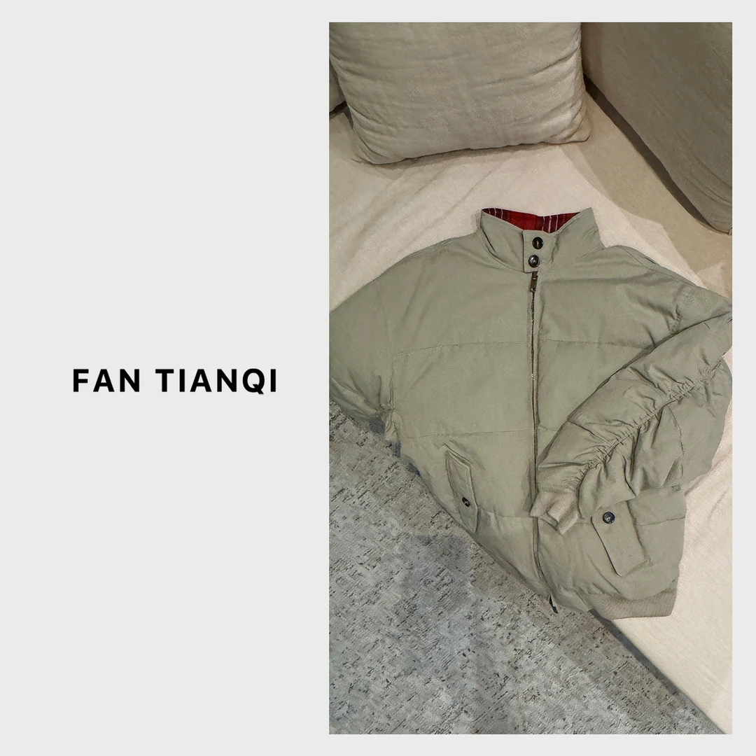 范天奇/FAN TIANQI【游园夹克】复古水洗白鹅绒飞行夹克FZOT510045