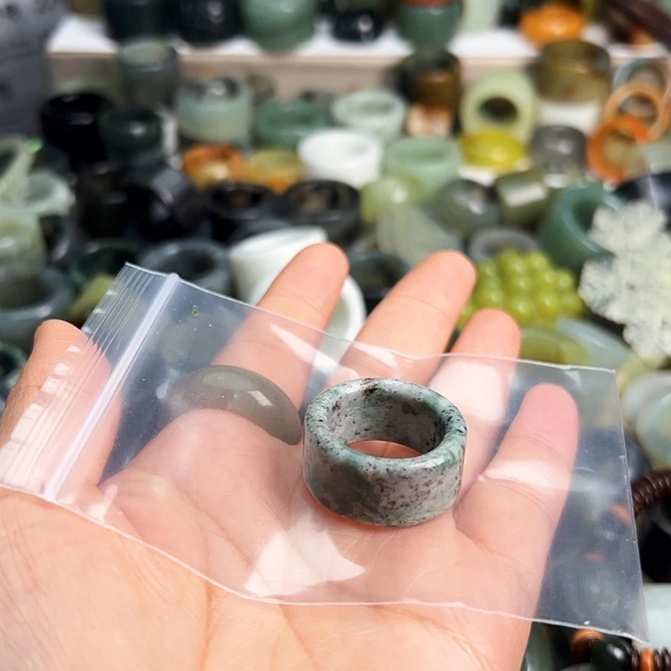 【闪购商品】合金蛇纹石玉戒指