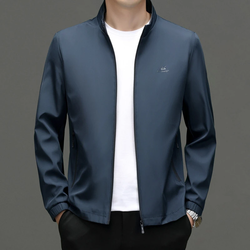 时尚立领外套男春季新款韩版男士帅气中青年开衫休闲薄款夹克