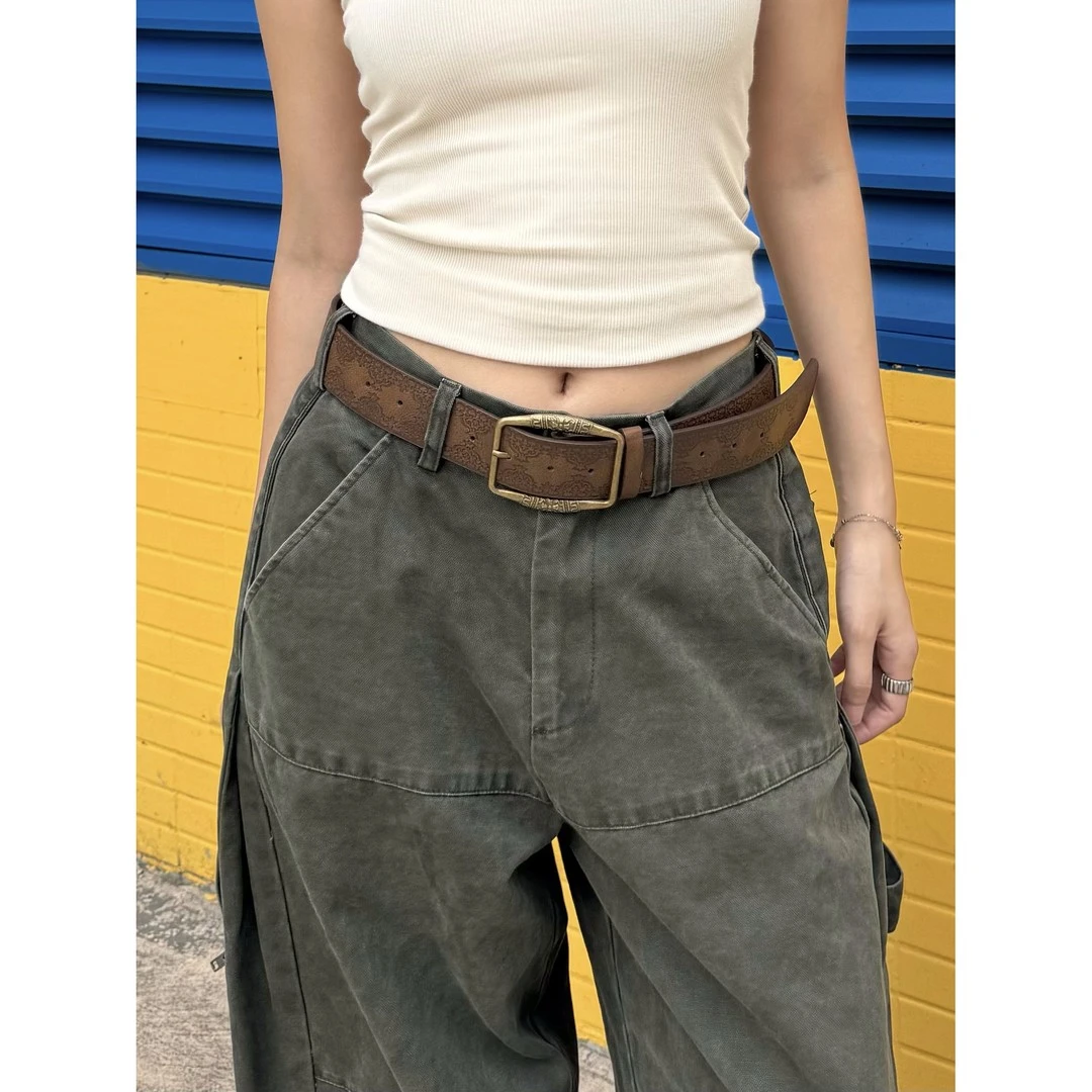 美式复古y2k腰带女2025新款民族风皮带百搭高级感棕色网红爆款潮