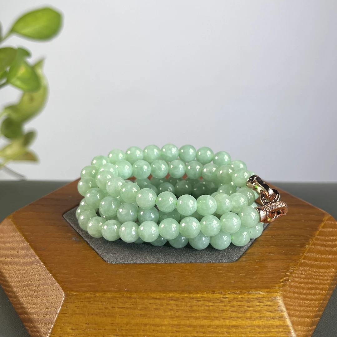 JYB24-124 天然缅甸A货翡翠 翡翠珠链（含配饰）