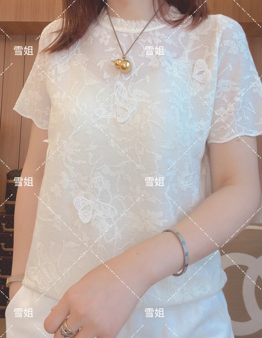 雪姐服饰「立体蝴蝶T」蝴蝶圆领T恤女新款时尚百搭上衣流行设计感