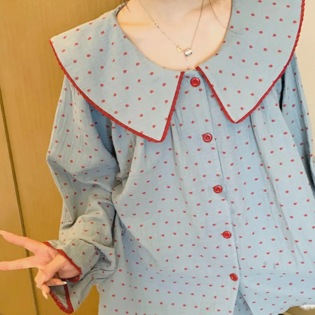 睡衣女款女款【云朵棉】碎花爆款长袖长裤家居服套装新款睡衣宽松休