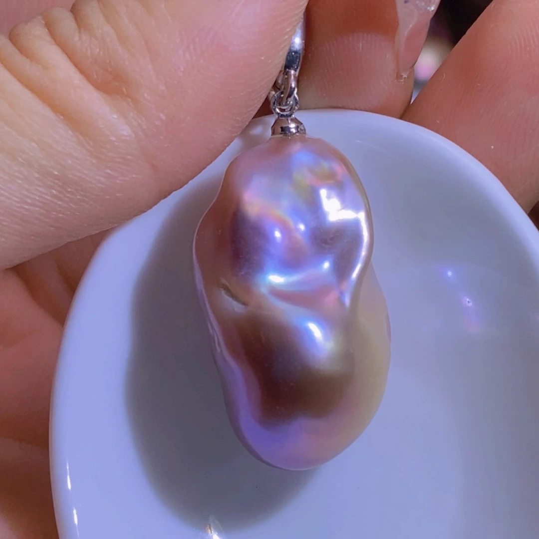 银S925镶嵌淡水珍珠天然淡水珍珠