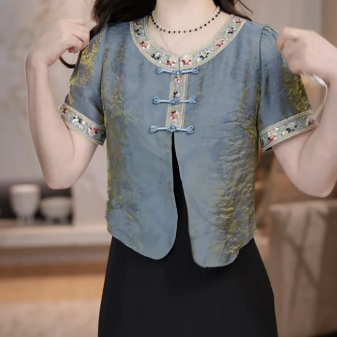 2025年夏季新款轻熟风气质显瘦减龄修身洋气假两件连衣裙M-5XL