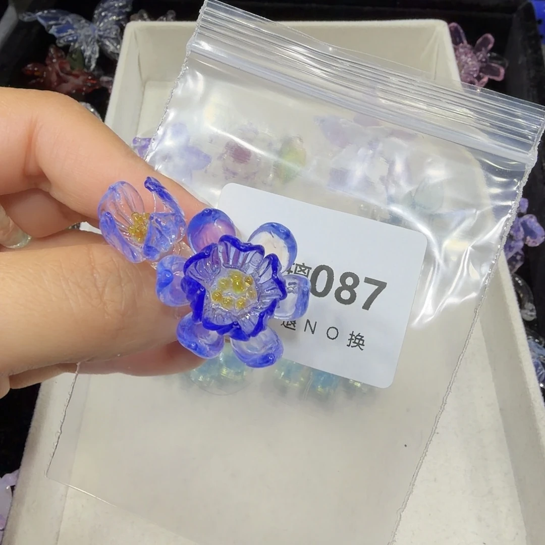花***)琉璃87荷花蓝紫色一个