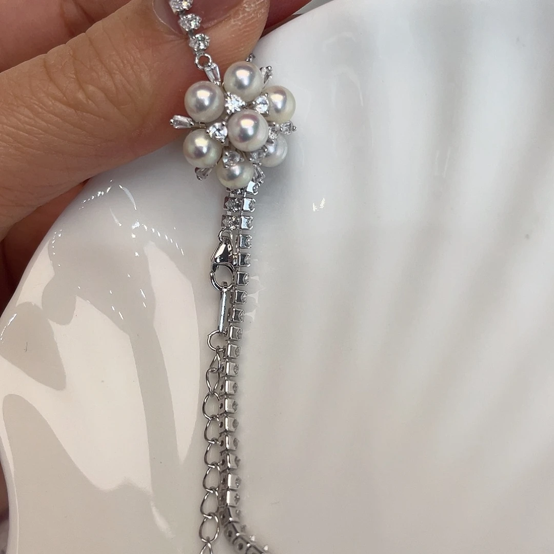 海水珍珠手绳银S925镶嵌