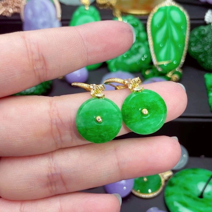 翡翠未镶嵌耳饰耳饰