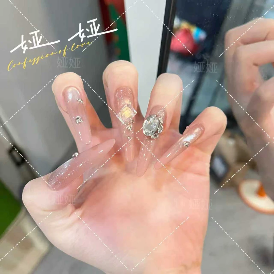 【一抹诗画】爆款纯手工穿戴甲片绵密高级猫眼穿戴甲
