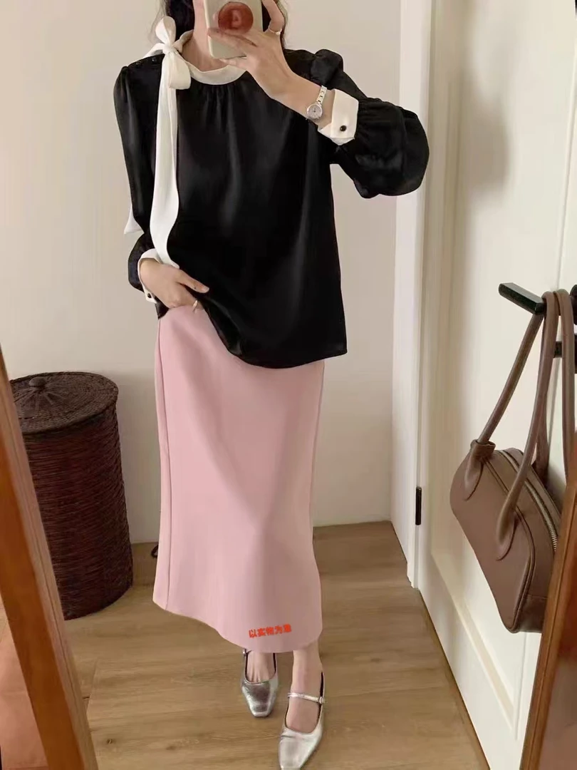 裙子时尚百搭半裙韩版中长款法式简约通勤8803