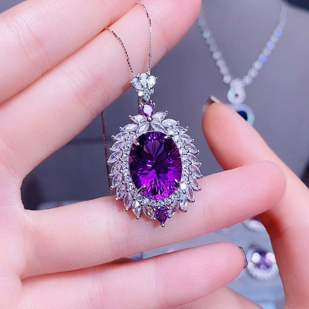 紫晶颈饰银S925镶嵌1212