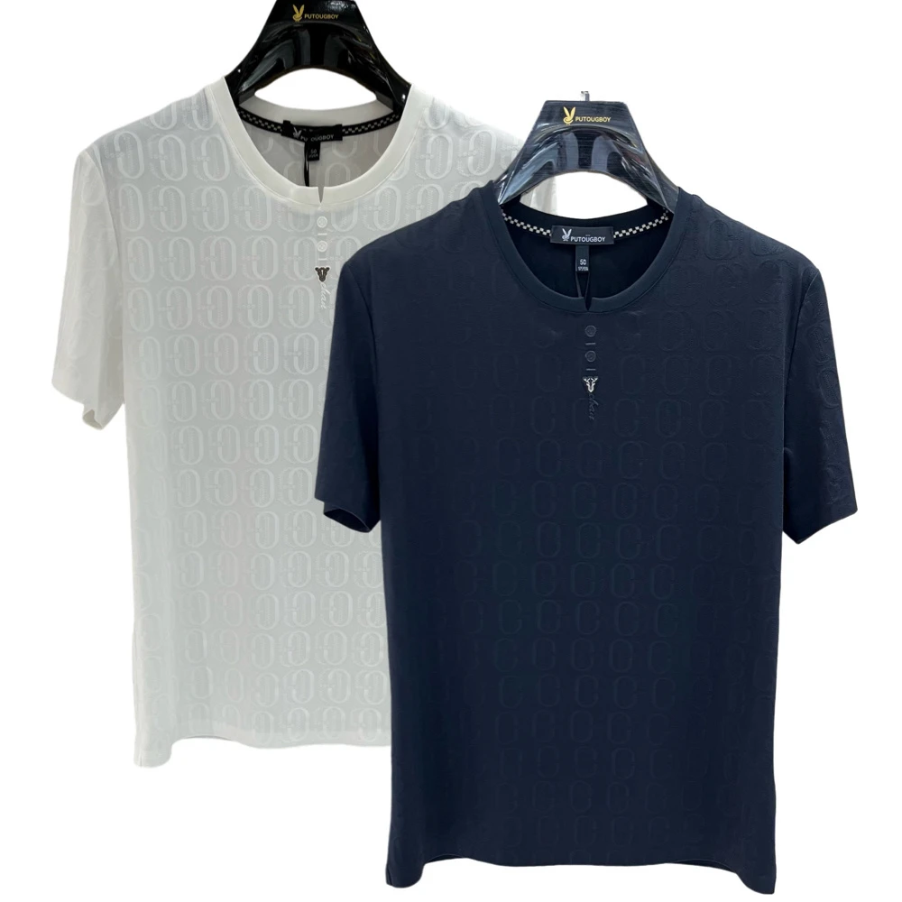 【宝鹿优品】夏季男士圆领短袖T恤 时尚轻奢男款半袖66265