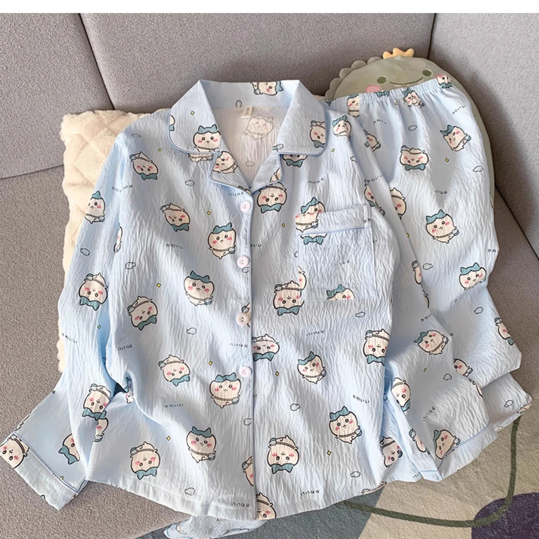 吉伊卡哇小八日系睡衣女春秋款长袖长裤可外穿夏季可爱家居服套装
