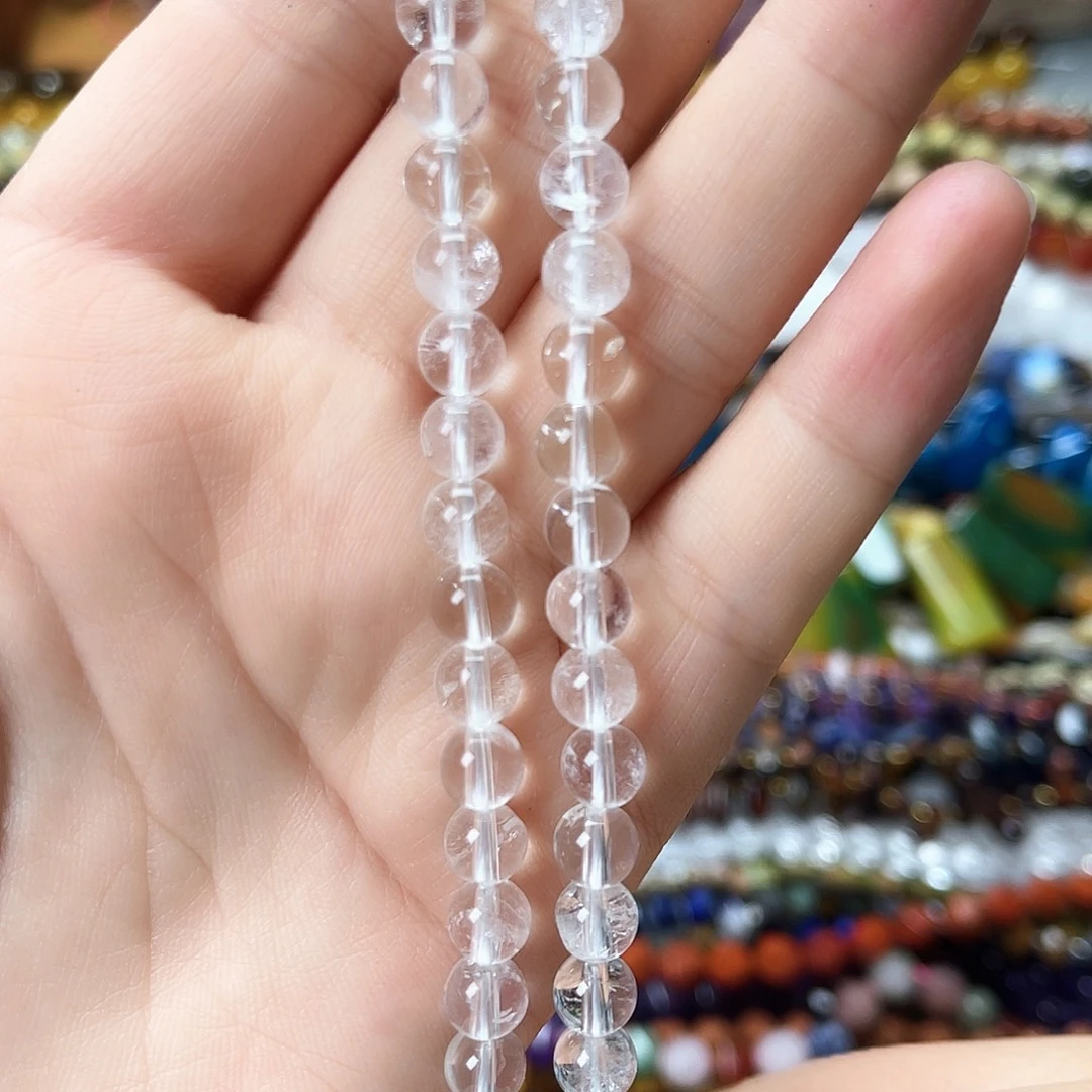 玛瑙/玉髓未镶嵌珠宝半成品卡6白水晶一条