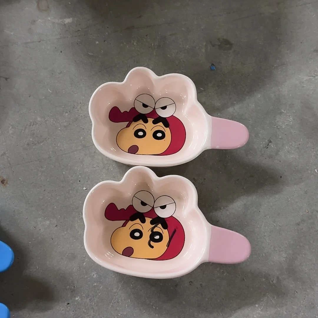 搪瓷微瑕粉色小新料碟两个