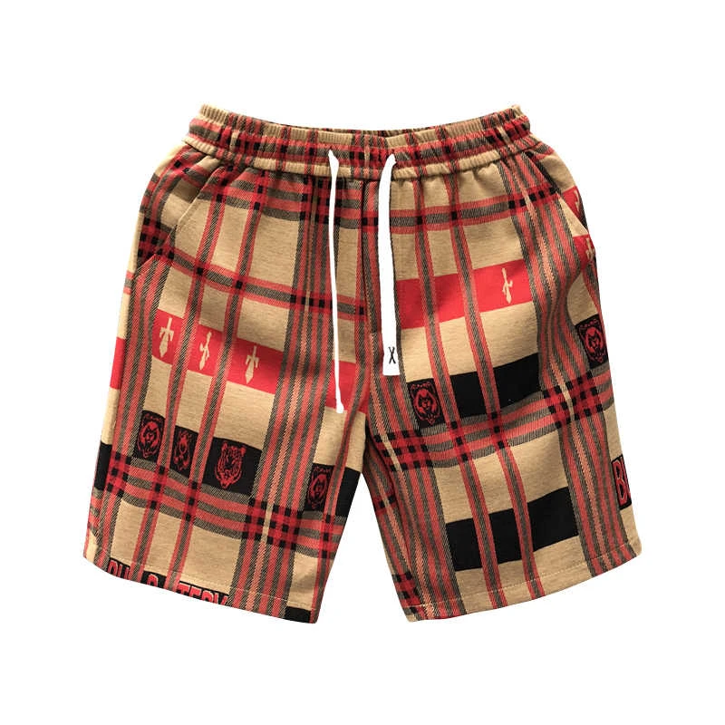 纳因戈兰 休闲短裤男潮牌格子五分裤子2025夏季新款男士沙滩裤