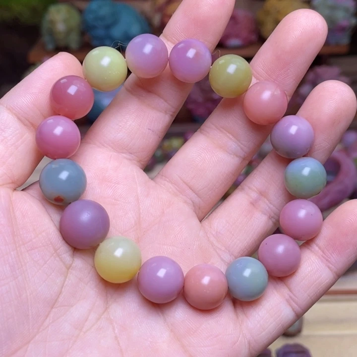 ****格玛瑙/玉髓未镶嵌手串盐源玛瑙马卡龙色系手串