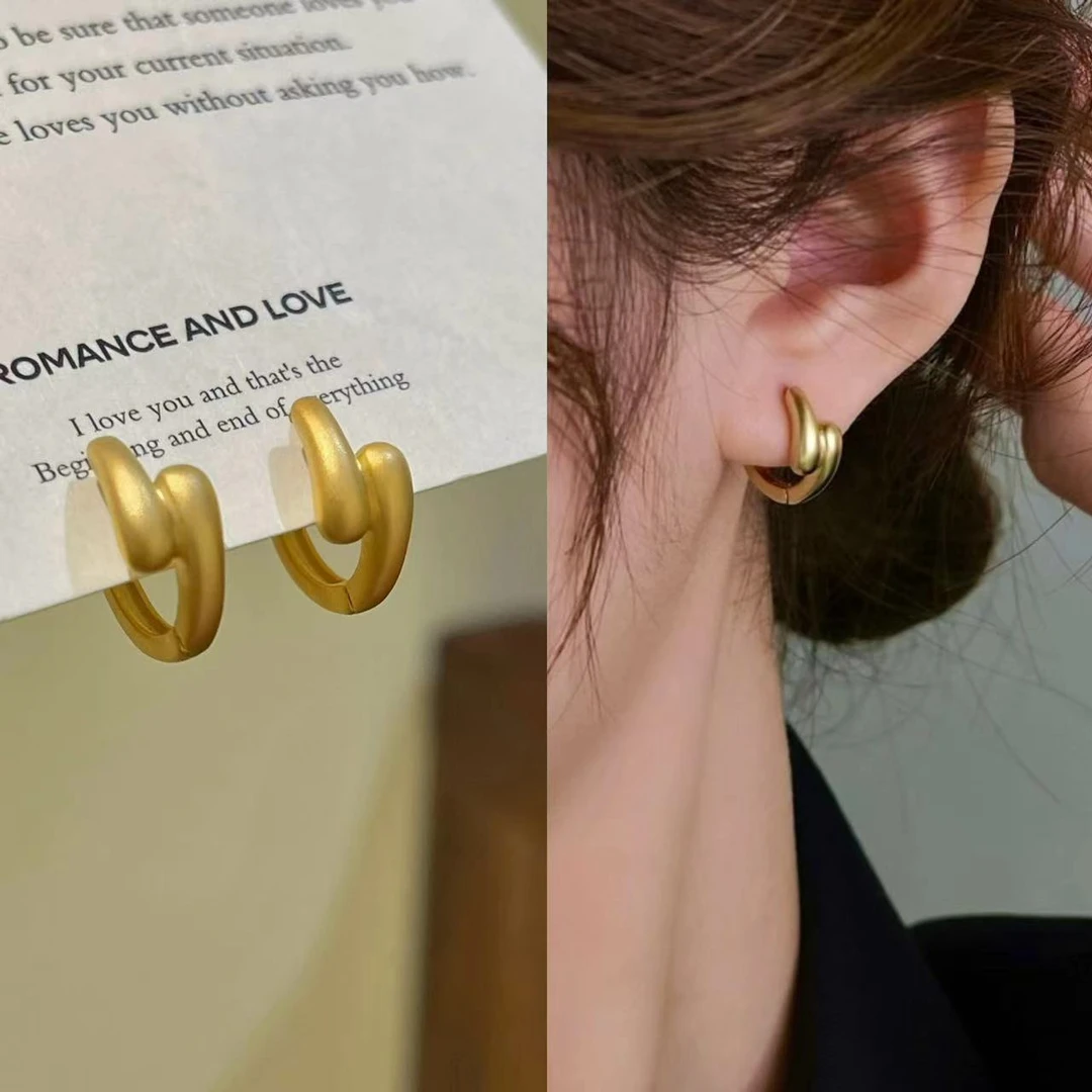 韩芸汐 A-122【玫瑰同款】质简约法式哑光百搭耳扣