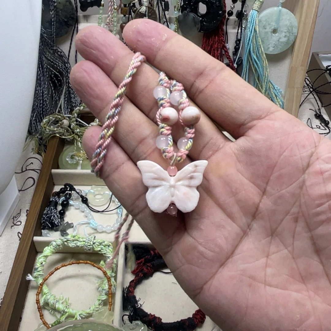 樱***.蛇纹石玉合金手链