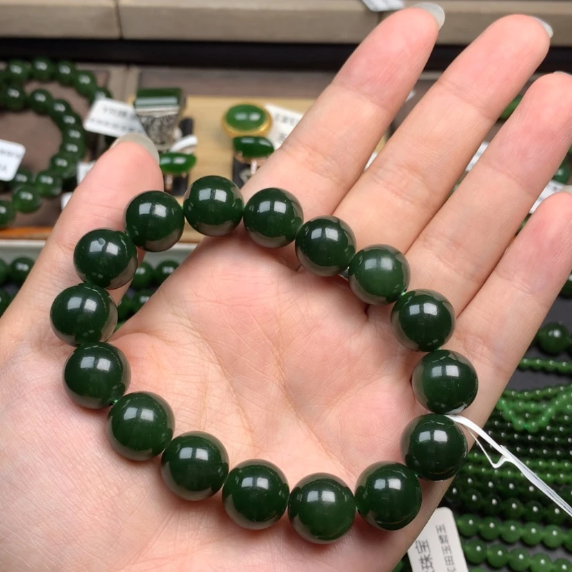 【闪购商品】手串未镶嵌和田玉（碧玉）13m