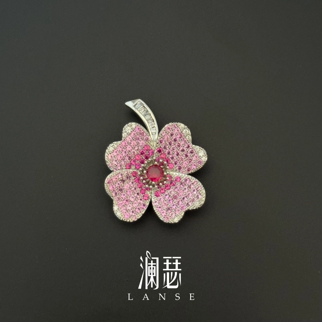澜瑟 铜合金合成锆石胸针 【XZ5134 相信 磁吸扣】胸针复古宫廷