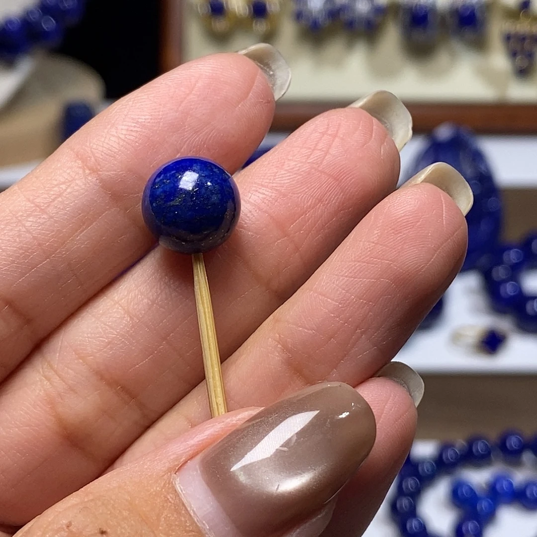 ～***海青金石未镶嵌10.6单珠