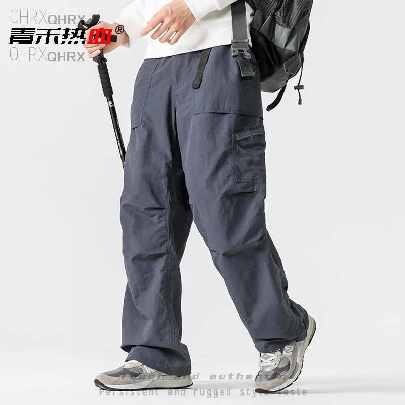 青禾热血户外工装薄款伞兵裤男女同款百搭宽松直筒可束脚直筒裤子