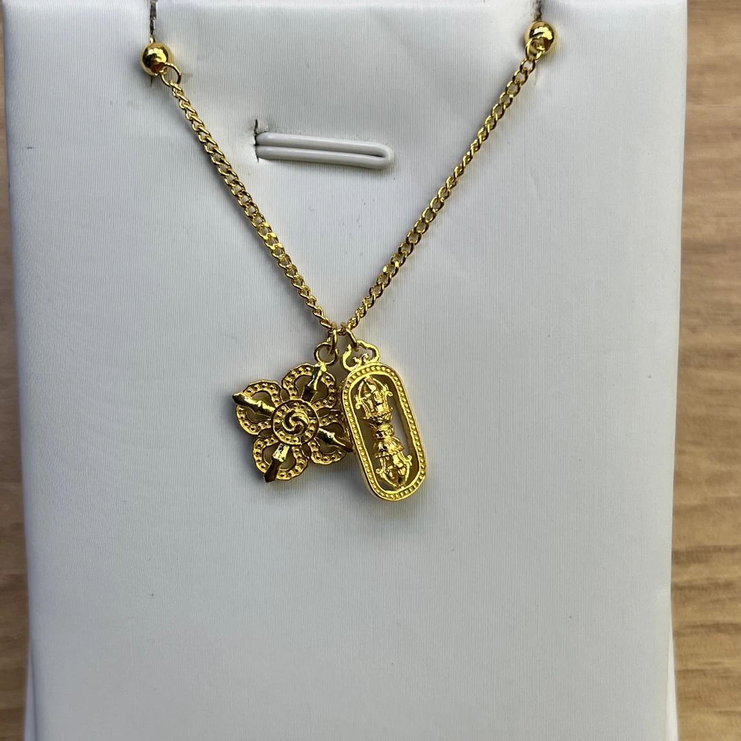 纯万福足金999黄金5g工艺金刚杵套链经典百搭轻奢