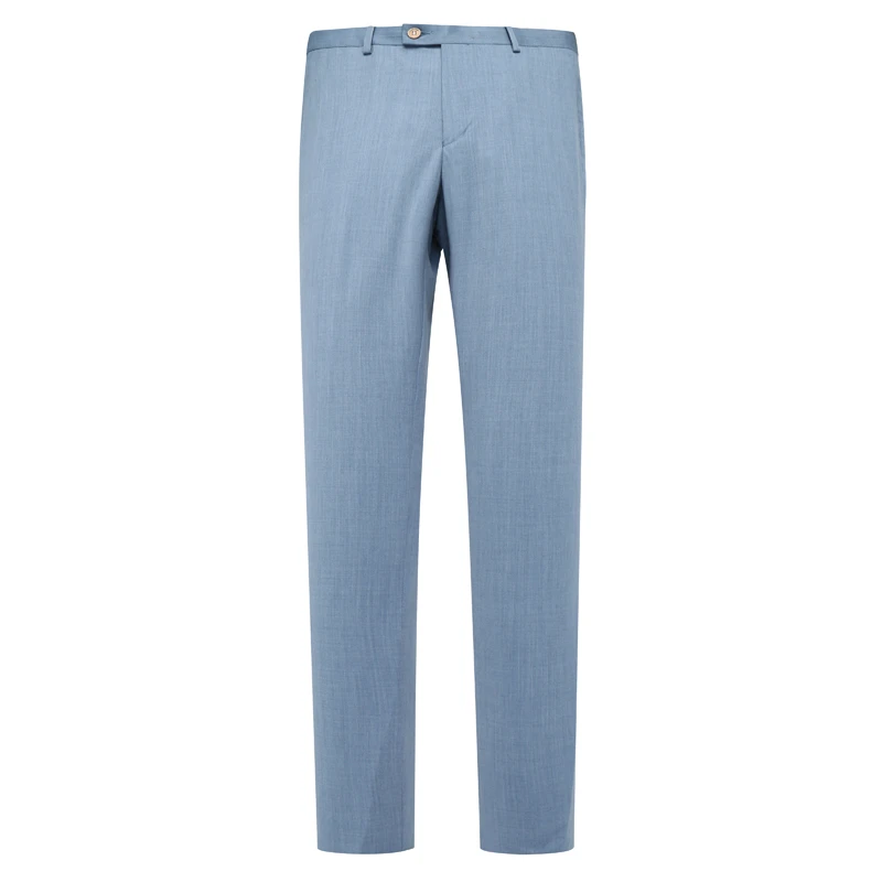 Y1552路春秋男式西裤 中腰修身商务休闲长裤 灰蓝色