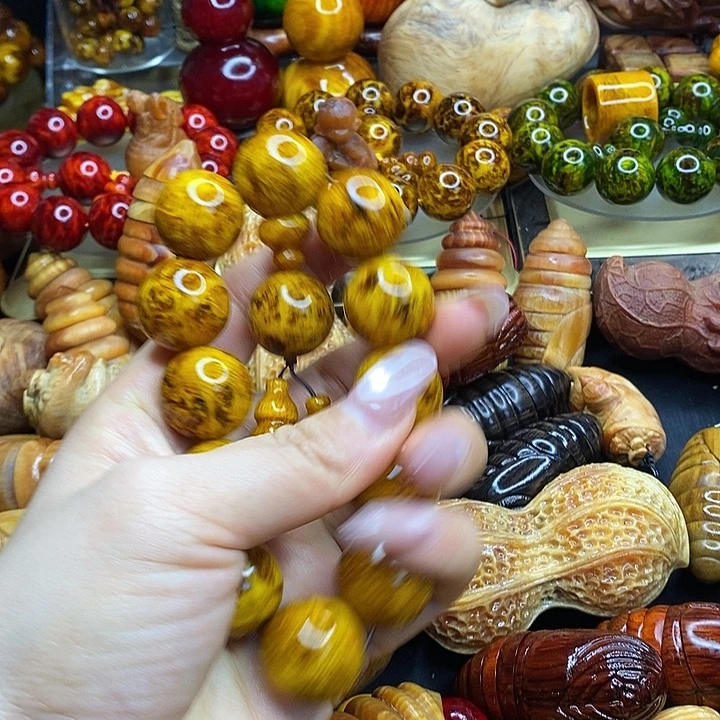 松木琥珀木文玩手串