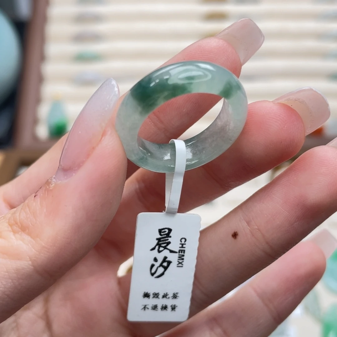 翡翠未镶嵌戒圈a27港圈14冰飘花