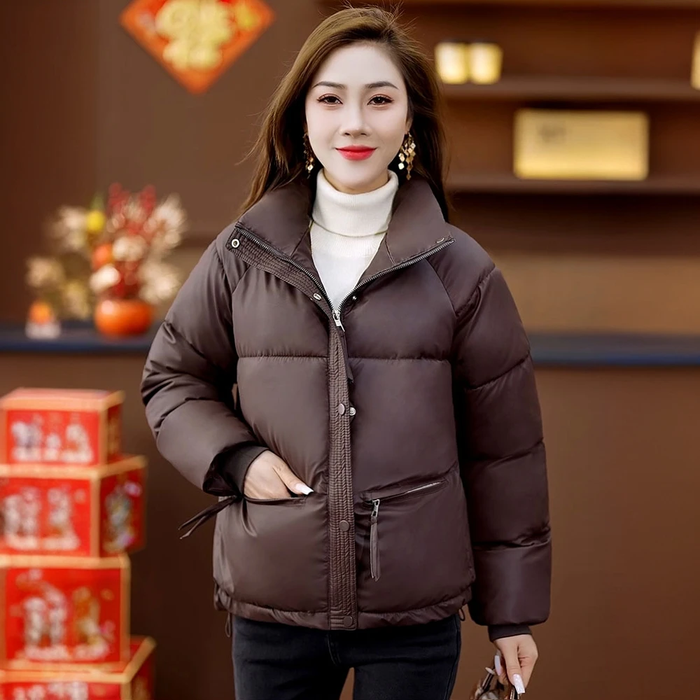 棉服小个子百搭保暖短棉衣女2024冬季新款加厚宽松面包服外套潮流