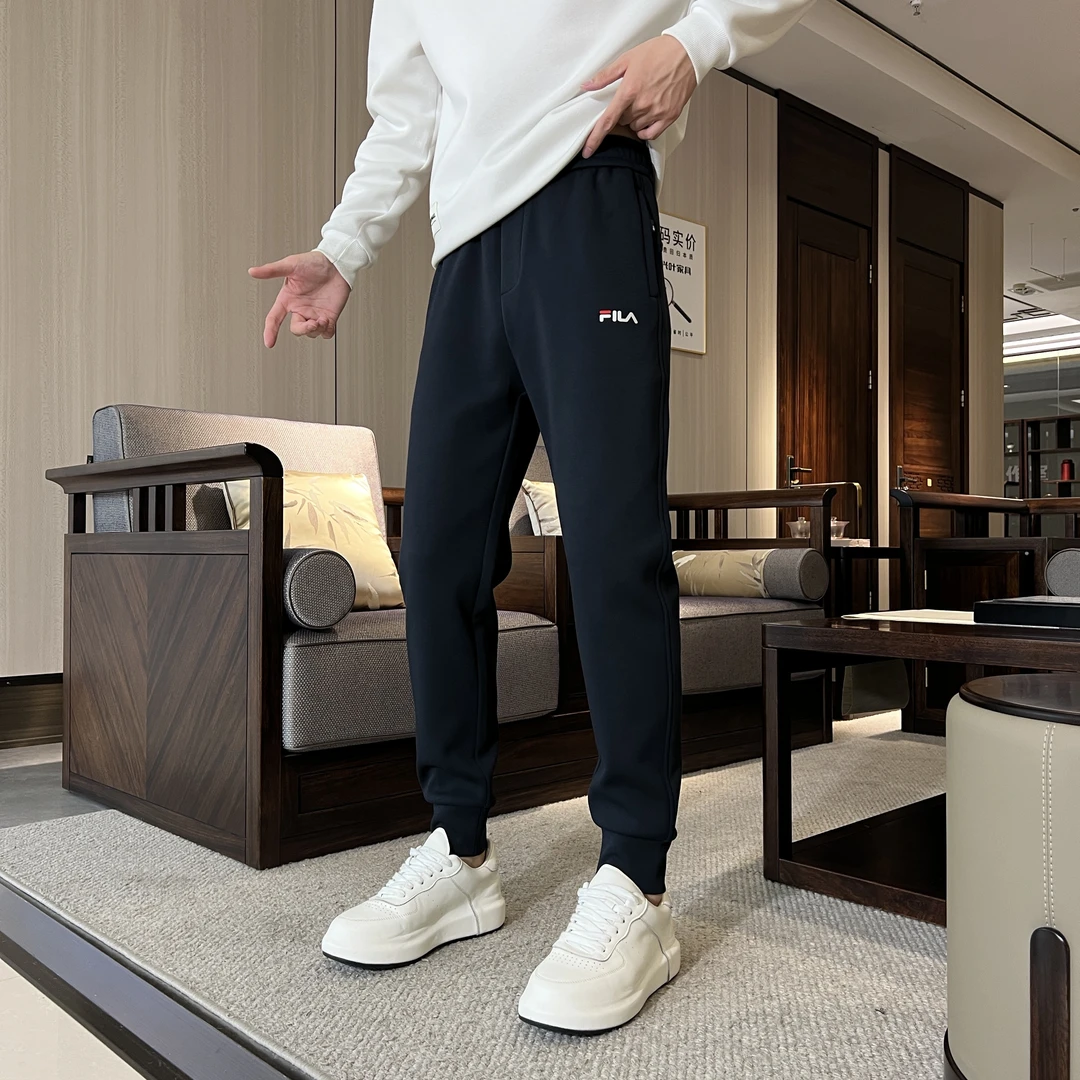 秋季加厚休闲百搭空气层卫裤束脚男士潮流时尚