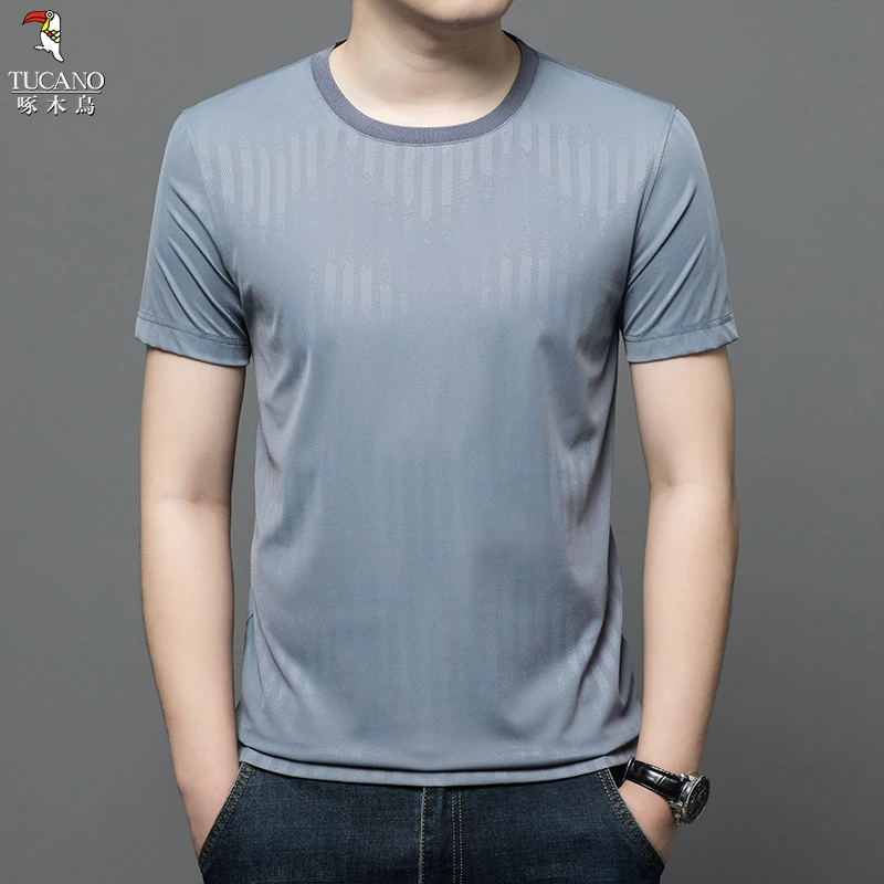 啄木鸟2025春季亲肤柔软日常百搭时尚经典大方男士上衣短袖夏季