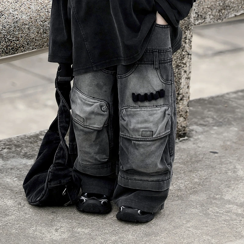 【现货】Jimmy妈童品 纽约旧报 春季新款儿童水洗做旧多口袋牛仔裤