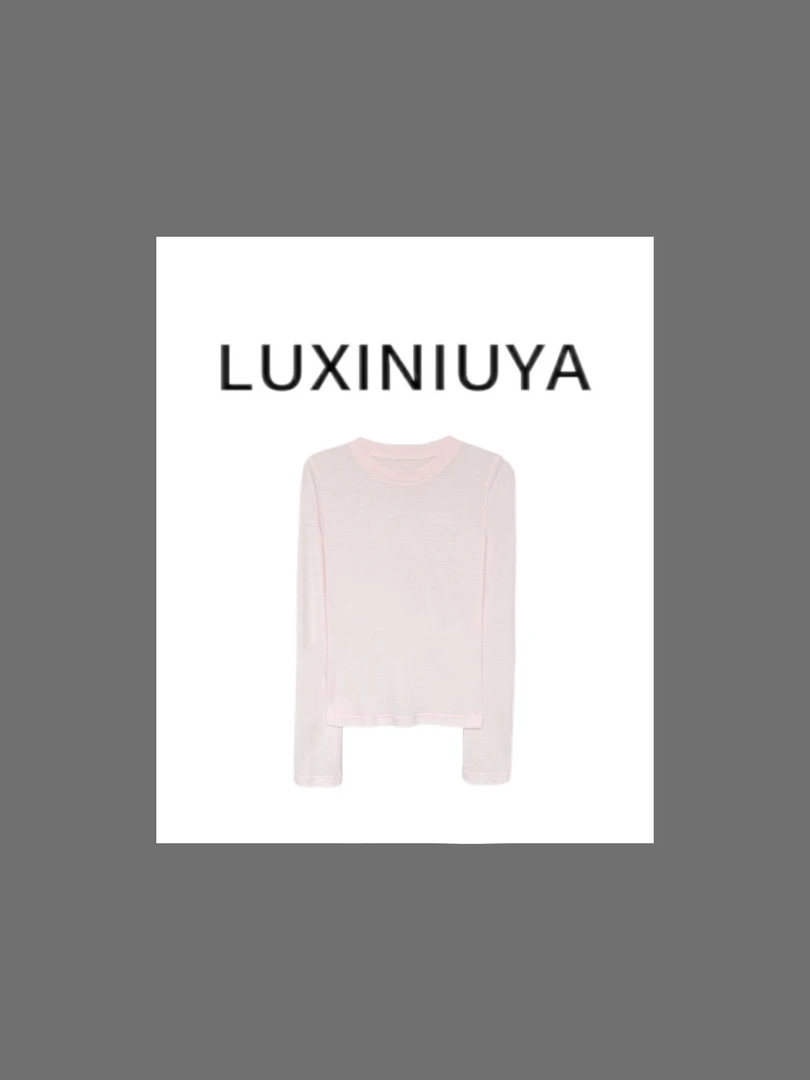 【LUXINIUYA】长袖T 早秋新款立体图案空气感长袖上衣#QDS80373