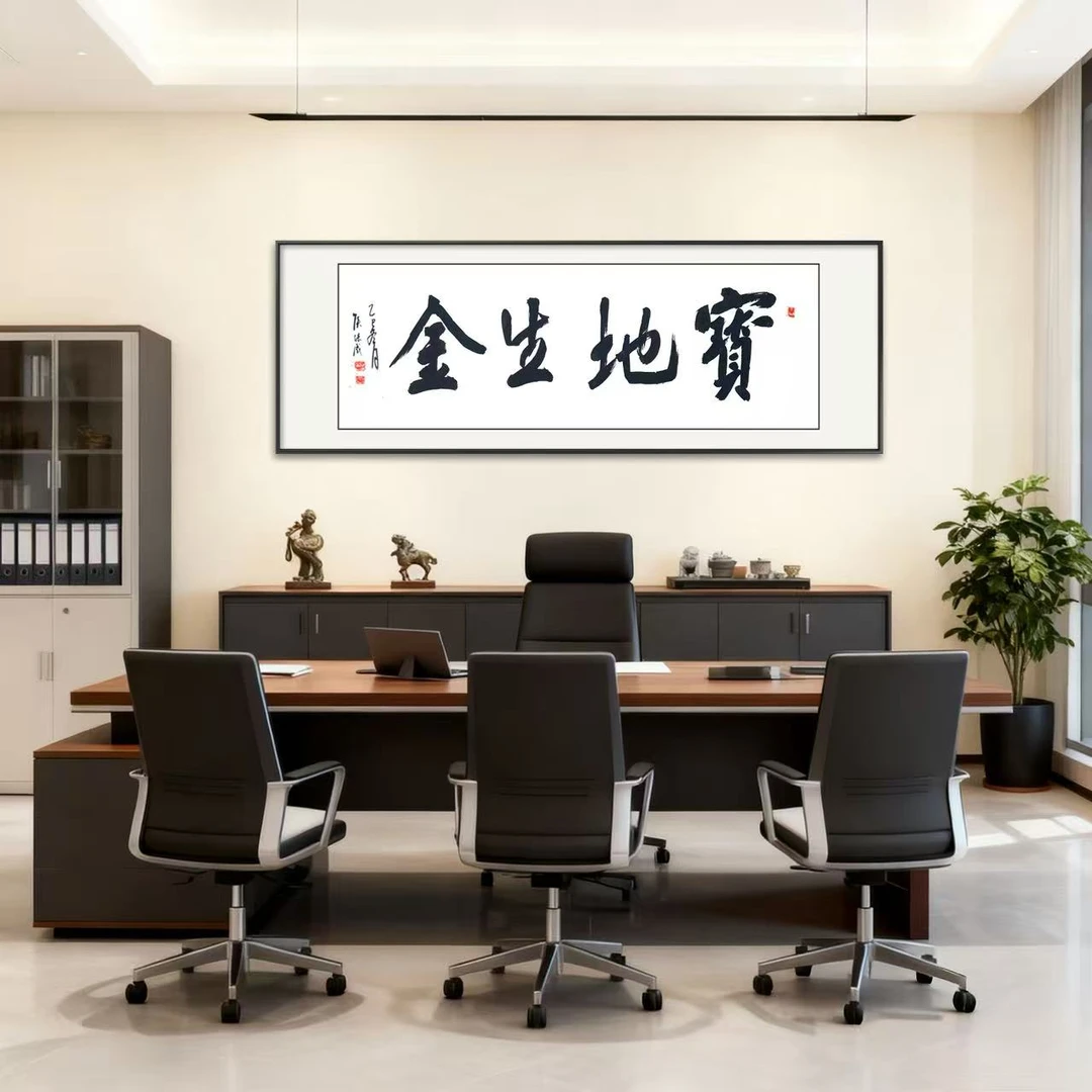 纯手写【宝地生金】客厅办公室书房茶室书法作品装饰画