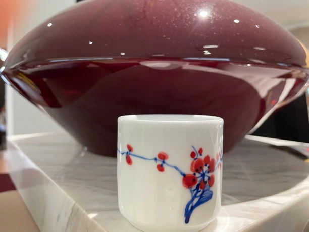 见山烧：红梅直口杯