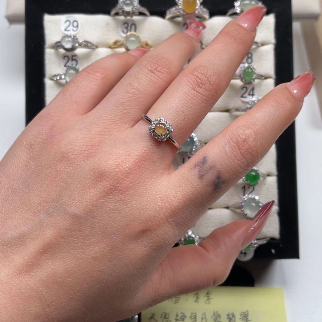 翡翠银S925镶嵌戒指9999900983