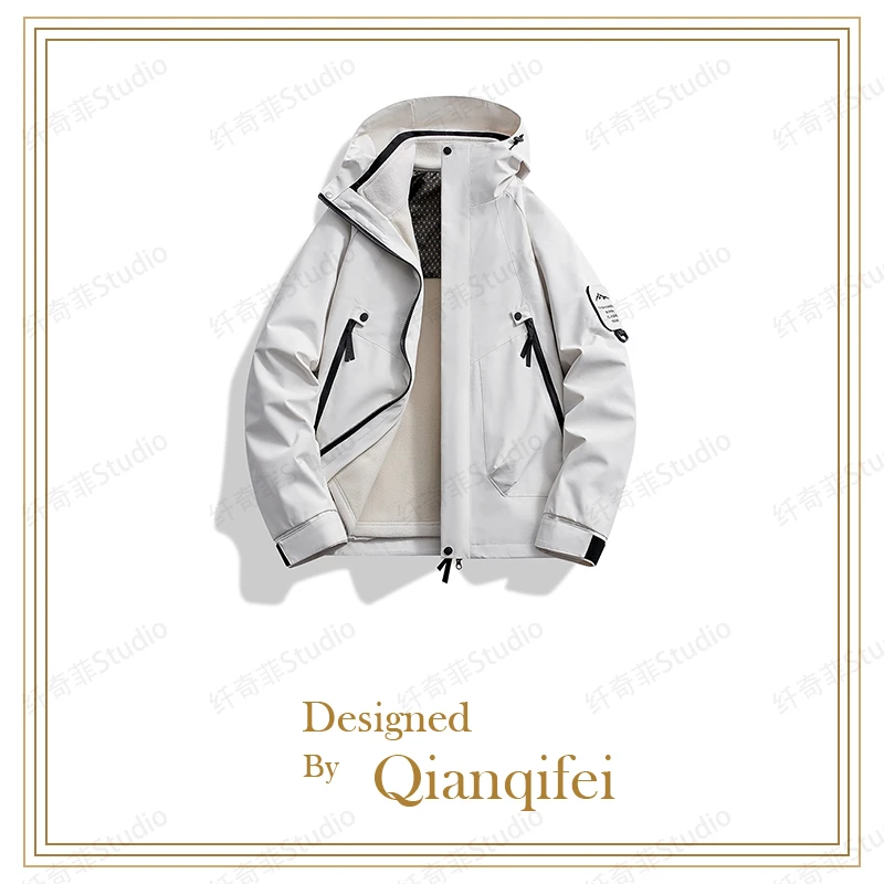 新款三合一冲锋衣加绒内胆连帽外套 81001-2518