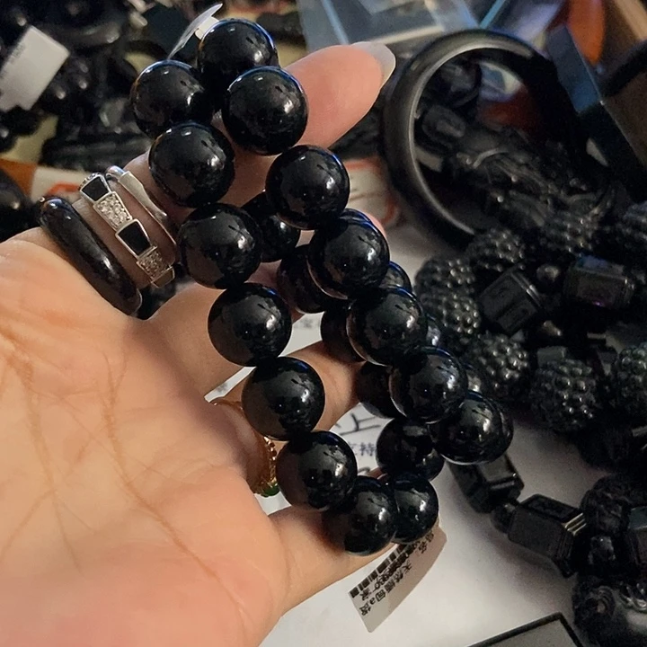 六***使翡翠未镶嵌手链墨翠14
