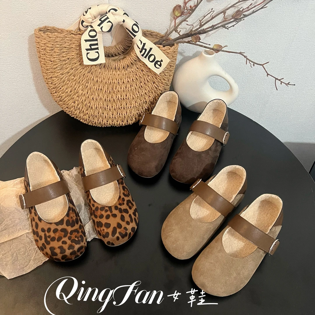 内增高厚底加绒勃肯鞋一脚蹬毛毛鞋2025新款秋冬博肯单鞋豆豆棉鞋