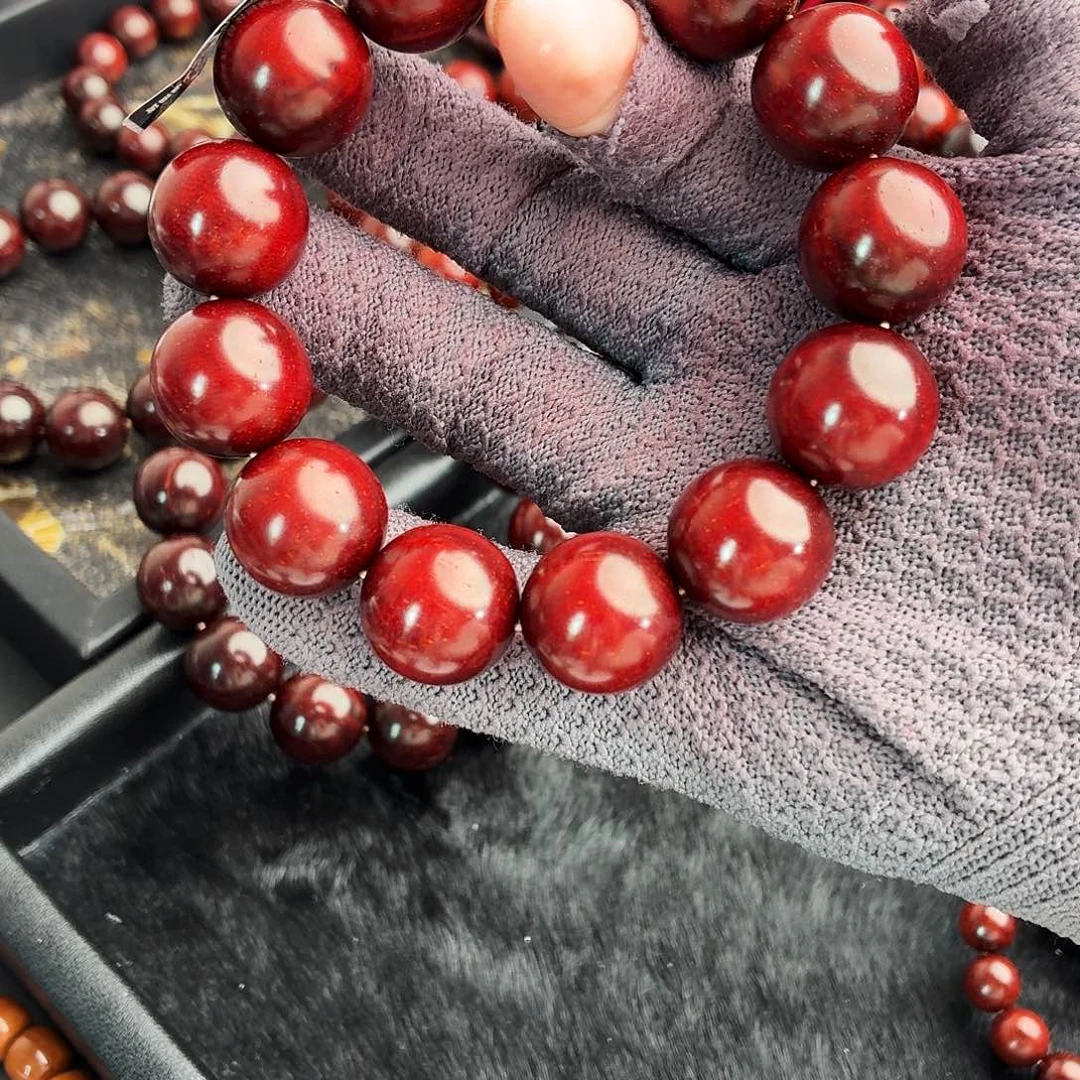 手串/手链小叶紫檀原汁原味毕业款龙鳞金星18