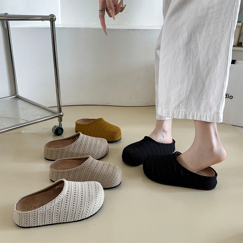 厚底内增高勃肯鞋包头半拖鞋女夏外穿2025新款配裙子波西米亚凉拖